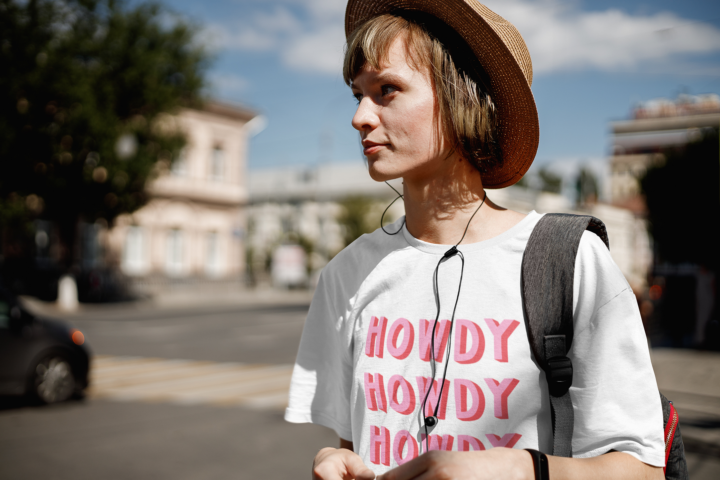 Howdy Shirt - Pink and Red