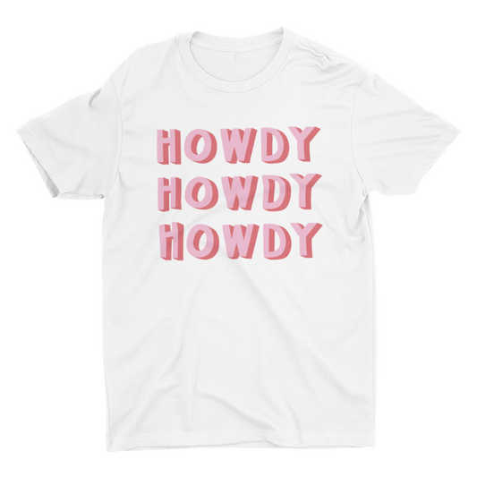Howdy Shirt - Pink and Red
